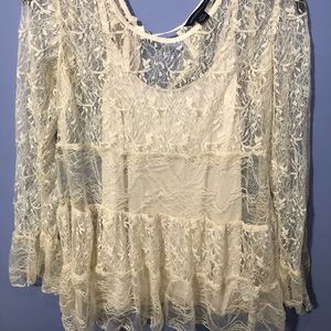 Dressy White Long-Sleeve Top